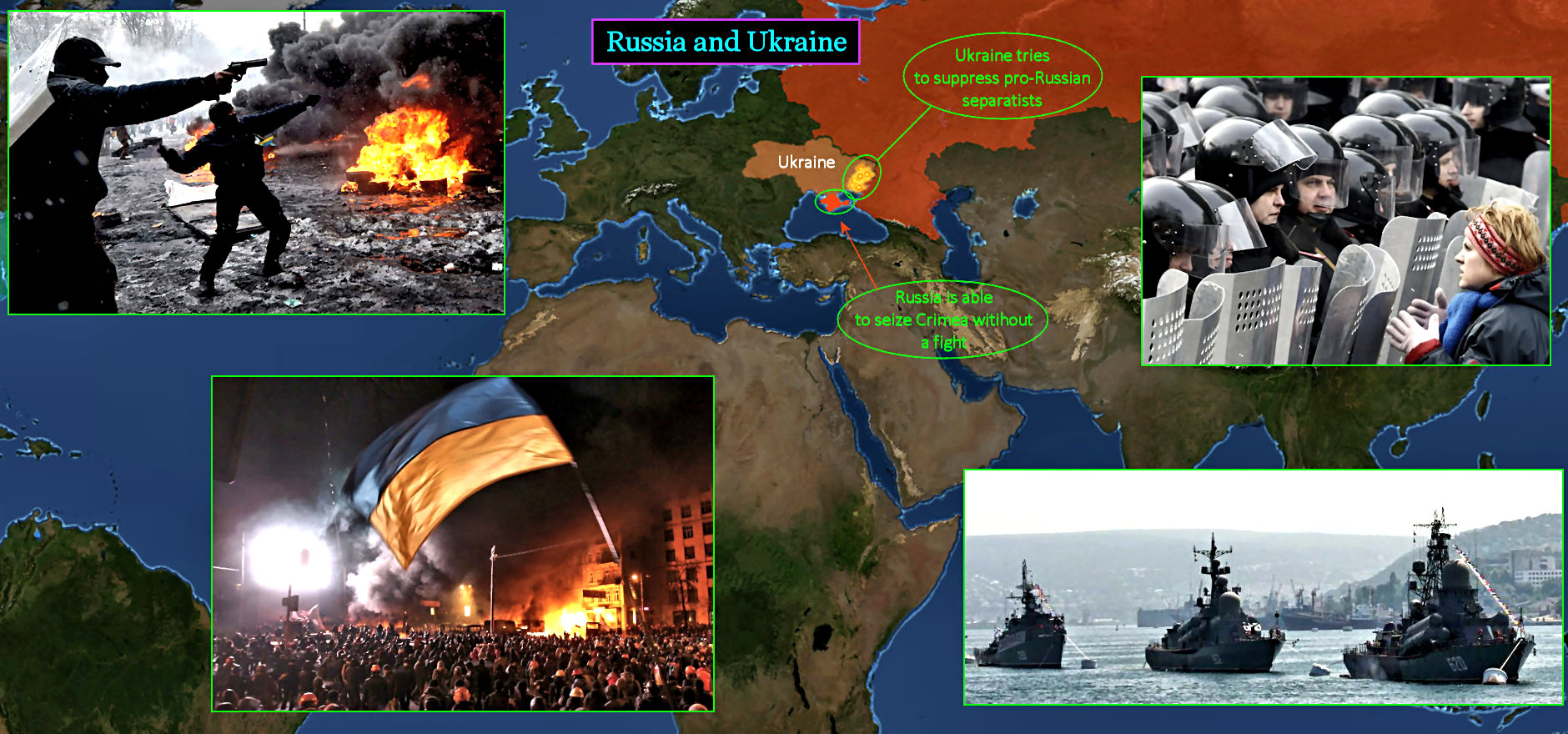 Ukraine uprising, 2014 map